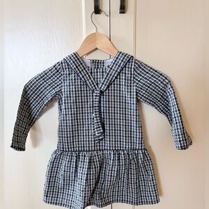 La Coqueta Kids Blue Plaid Casual Dress